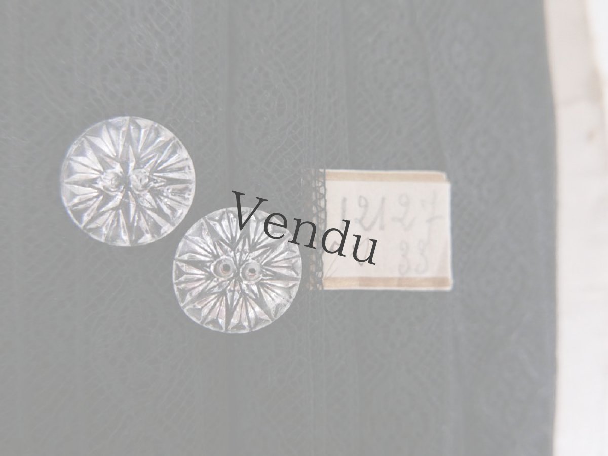 画像3: フランスアンティーク　キラキラガラスボタン18mm (3)