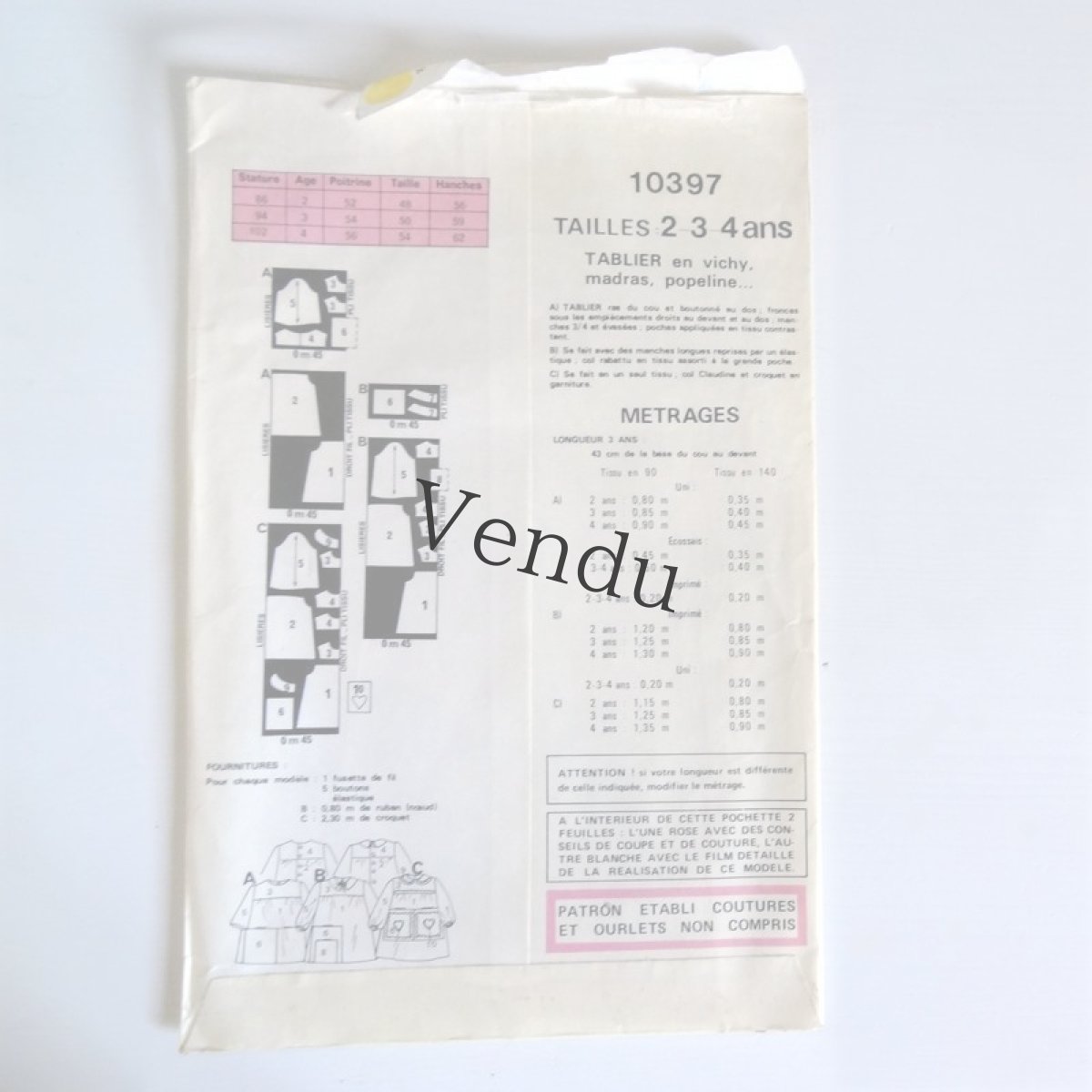 画像2: 【W様 ご予約品】フランスヴィンテージ　型紙　marie claire (2)