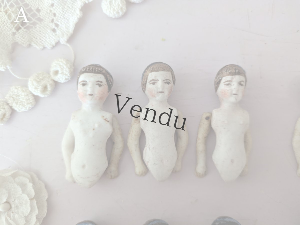 画像2: フランス 1910年前後  ビスクドール ミニョネット 3体セット (2)