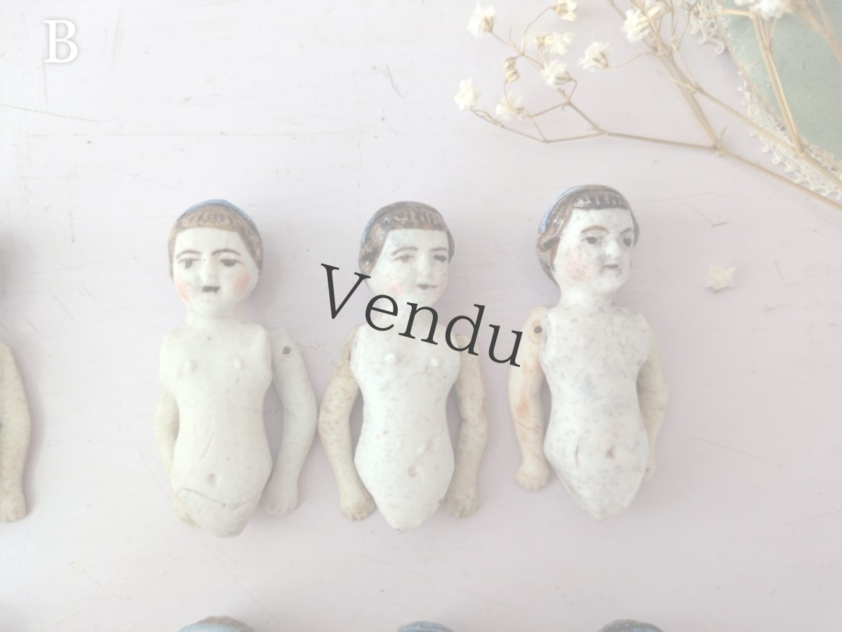 画像6: フランス 1910年前後  ビスクドール ミニョネット 3体セット (6)