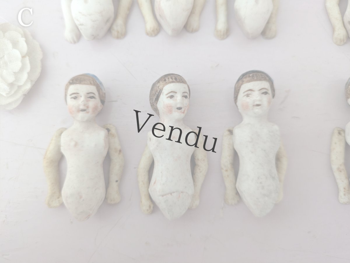 画像10: フランス 1910年前後  ビスクドール ミニョネット 3体セット (10)