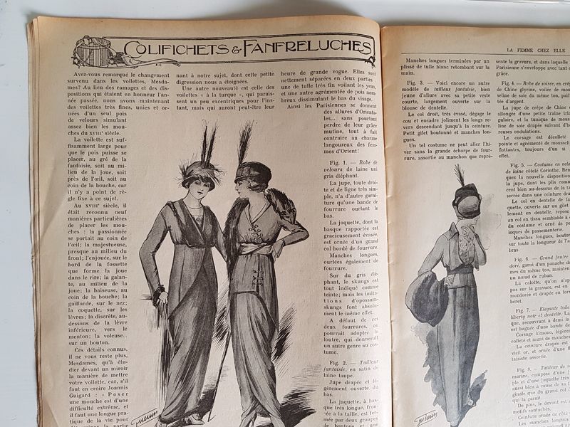 フランス 1913 Décembre 型紙付録つき女性誌 La Femme Chez Elle