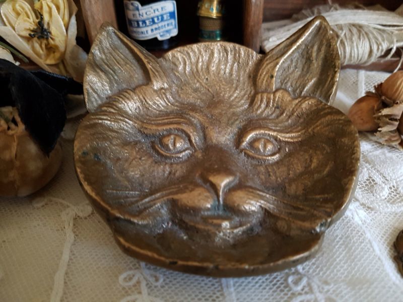 猫モチーフ真鍮トレイ トレー ヴィドポッシュ ヴィドポーシュフランス